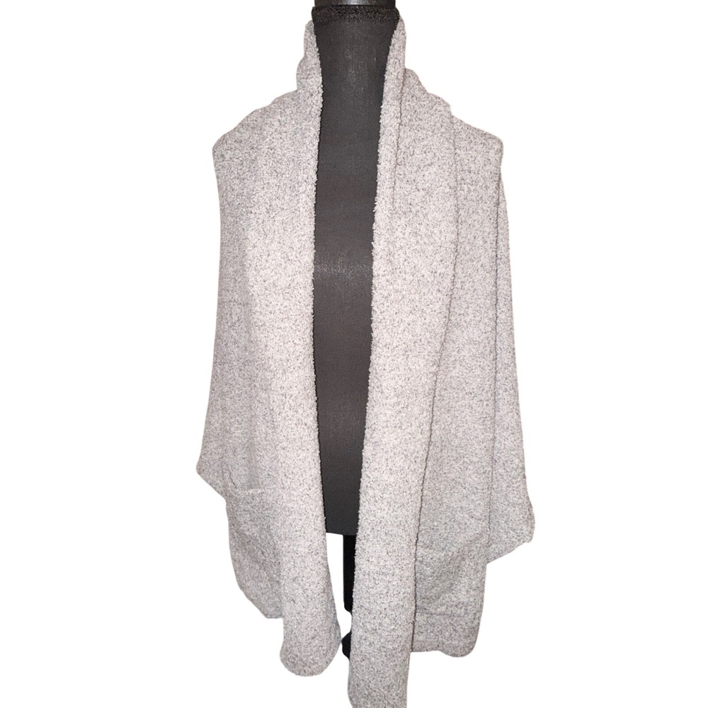 525 Open Front Cardigan Womens L/XL Gray NEW Textured Knit Pocket